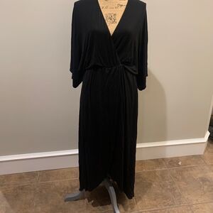 H by Halston Black Jersey Dress split front